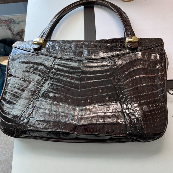 beautiful handbag reptile and leather - Picture 5 of 5